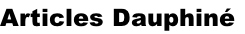 Articles Dauphiné