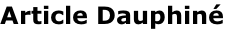 Article Dauphiné